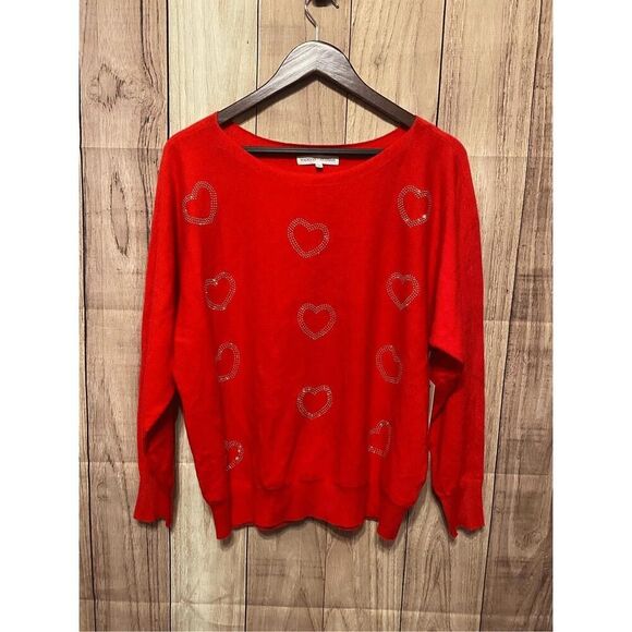 Madison + Hudson Large NWT red heart sweater pullover Valentines love - Picture 1 of 7